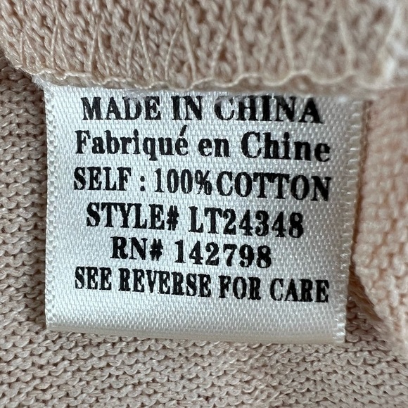 NWT Love Riche Beige Cold Shoulder Ruffled Long Sleeve Blouse Size Small Women’s - Picture 7 of 7